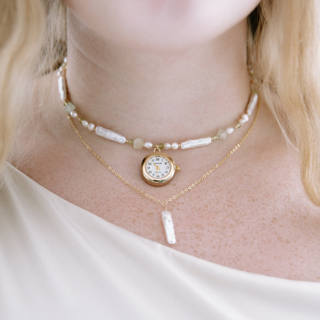 Honeydew Clock Necklace